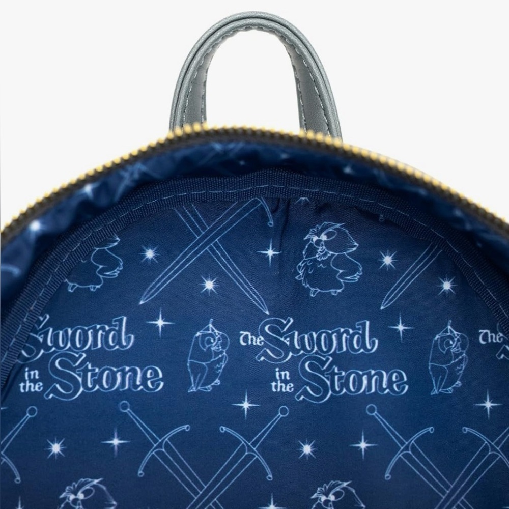 Loungefly Disney Sword in the Stone Mini Backpack King Arthur Archimedes NWT - Picture 4 of 15